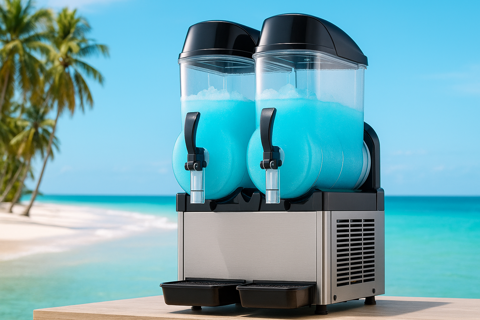 Sommerparty mit Gästen und Slushgetränken